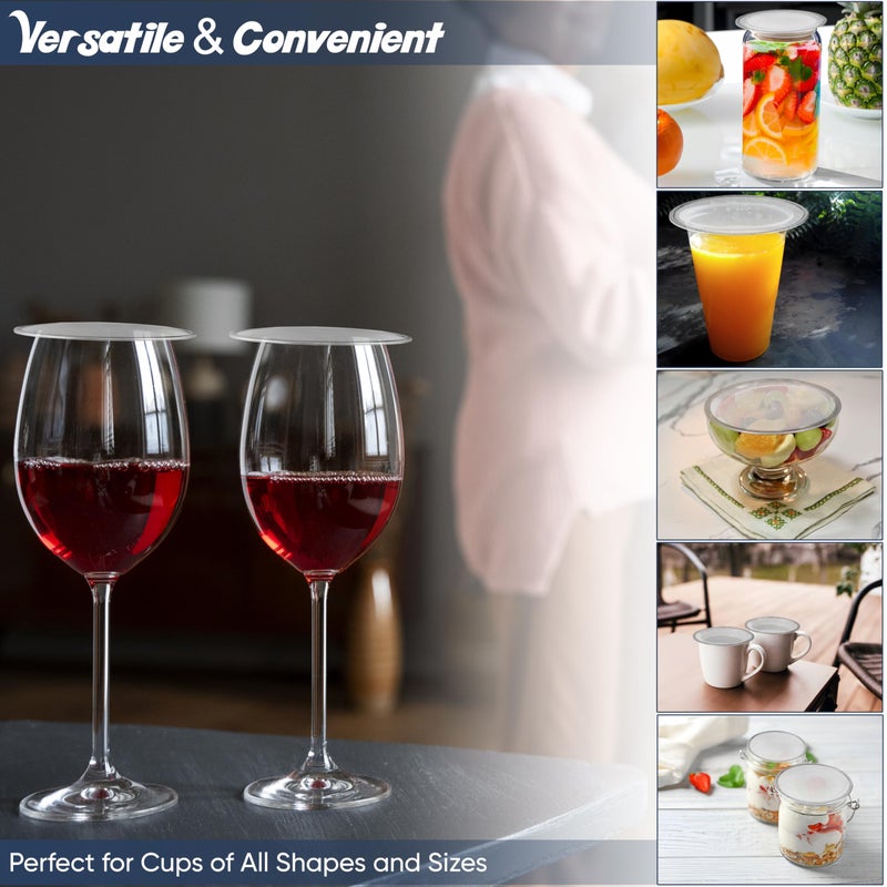 Home-X Pack of 4 Wine Glass Covers â€“ BPA-Free Stainless Steel Drink Covers to Keep Bugs Out â€“ Dishwasher Safe Mesh Cup Covers for Drinks and Beverages â€“ Fits Wine Glasses & Other Drinking Cups - Image 4